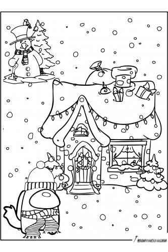 Амонг Ас член экипажа, пряничный домик и снеговик