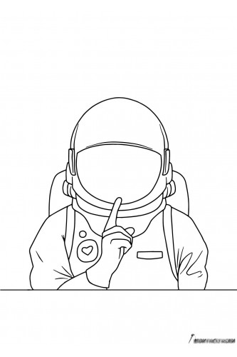 Раскраска Амонг Ас космонавты сохраняйте тишину