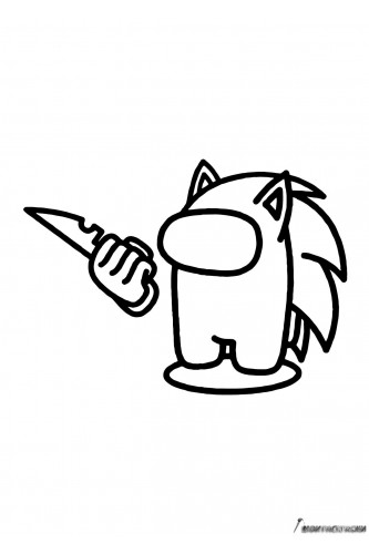 Амонг Ас персонаж Соник с ножом
