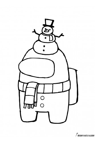 Амонг Ас шляпка снеговик на Новый год