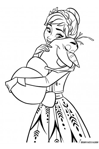Анна обнимает Олафа