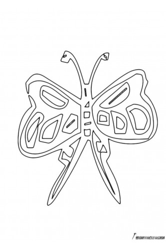 Раскраска Бабочка с длинными крыльями