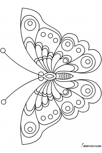 Раскраска Бабочка с фигурными рисунками