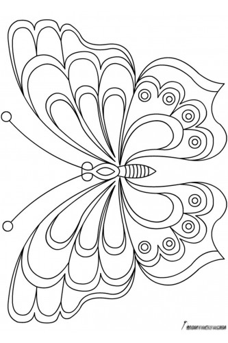 Раскраска Бабочка с волнистой раскраской