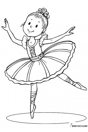 Раскраска Балерина с вытянутой ногой назад