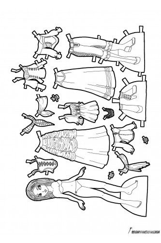 Бумажная кукла с цыганскими нарядами