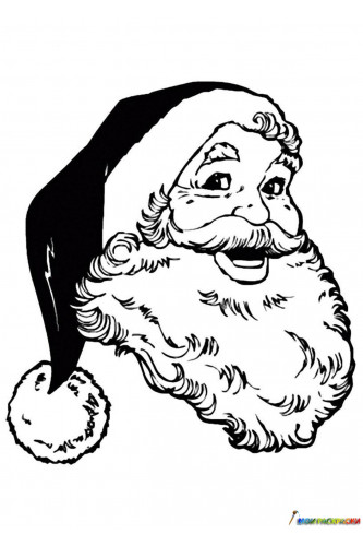 Раскраска Дед Мороз - борода из ваты
