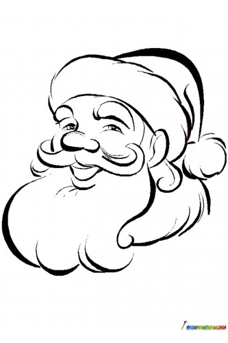 Раскраска Дед Мороз - красный нос