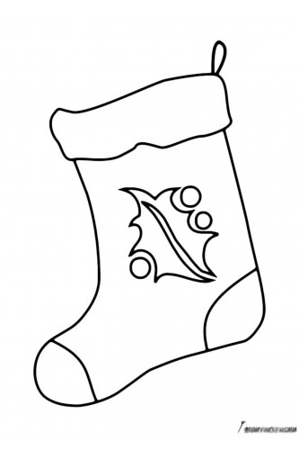 Раскраска Детский носок на Рождество