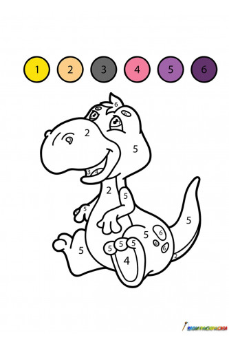 Раскраска Динозавр по цифрам