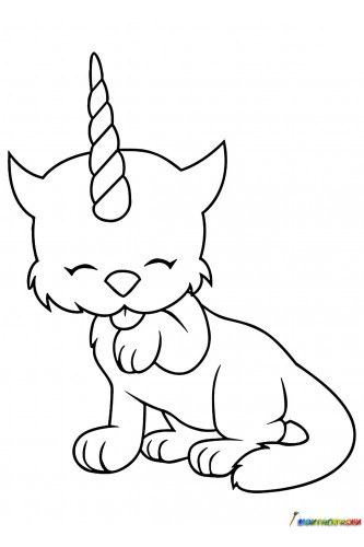 Раскраска Единорог котенок