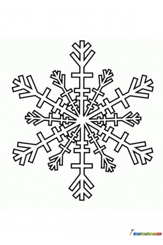 Раскраска Идеально ровная, симметричная снежинка