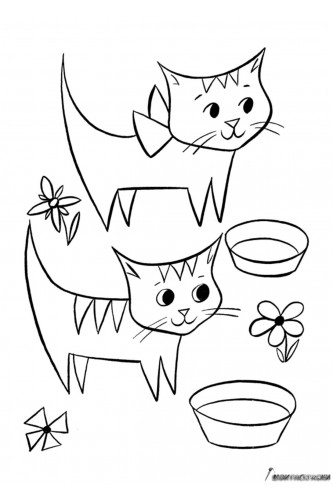 Котята и цветы