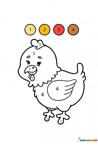 Раскраска Курица по цифрам