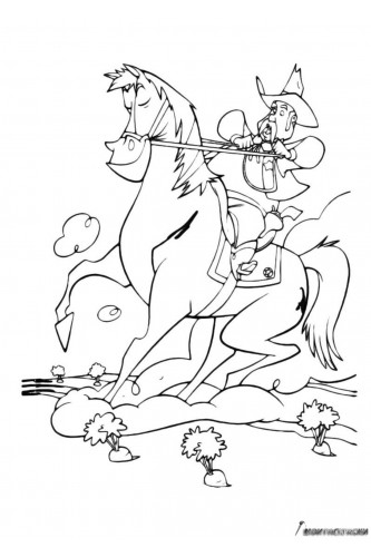 Раскраска Лошадь-богатырь и всадник
