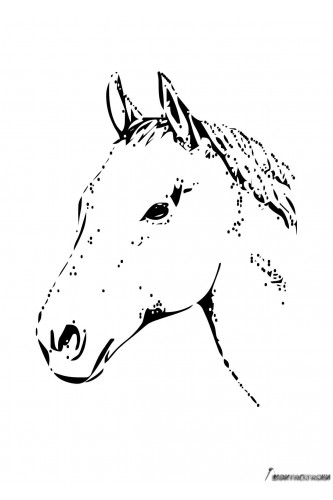 Раскраска Лошадь - символ Нового года 2014