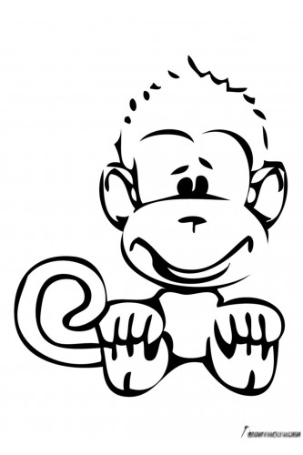 Раскраска Маленькая обезьянка