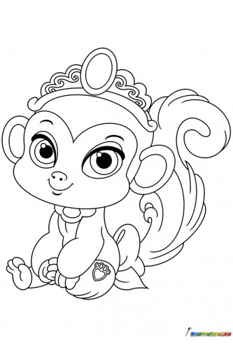 Раскраска Питомец Жасмин обезьянка Найл
