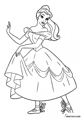 Раскраска Принцесса Бель балерина