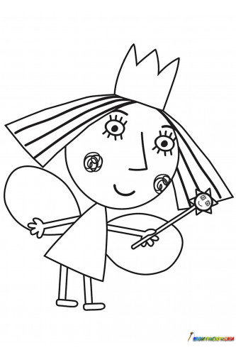 Раскраска Принцесса Холли с волшебной палочкой