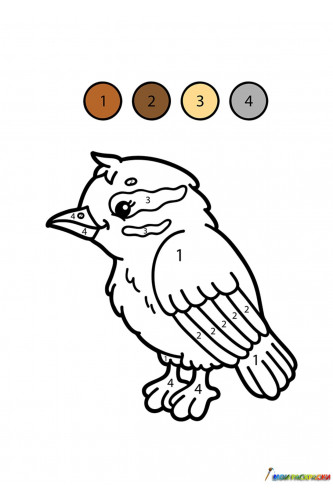 Раскраска Птичка по цифрам