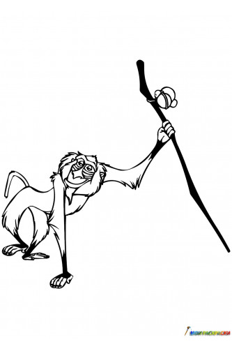Раскраска Рафики - мартышка из Короля льва