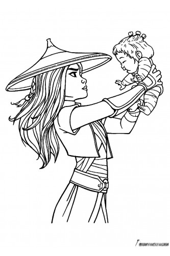 Раскраска Райя и девочка-младенец из Когтя