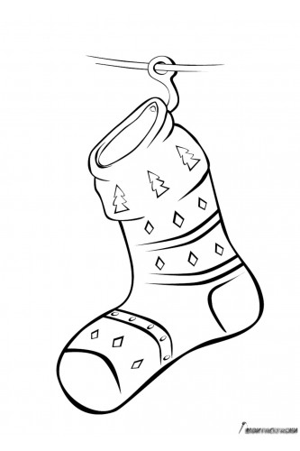 Раскраска Рождественский носок