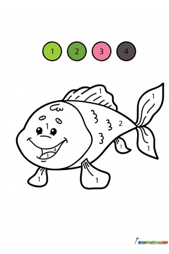 Раскраска Рыбка по цифрам