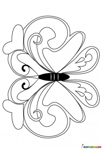 Раскраска Симпатичная бабочка
