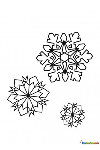 Раскраска Три снежинки - подружки