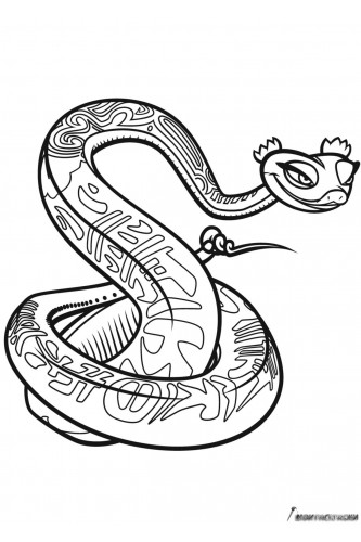 Раскраска Влюблённая змея