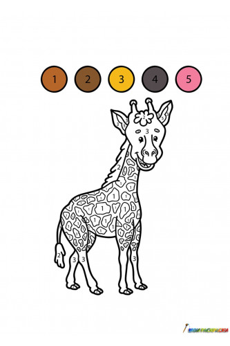 Раскраска Жираф по цифрам