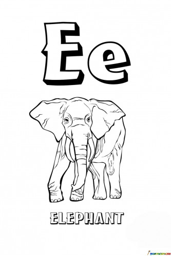 Раскраска Буква E английского алфавита