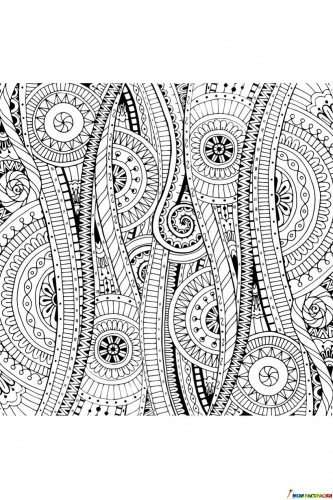 Раскраска Антистресс Дудлы с цветами и орнаментом