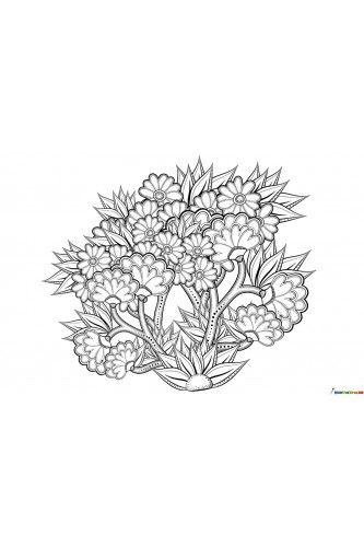 Раскраска Арт-терапия Цветочное дерево
