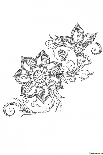 Раскраска Арт-терапия Индийские цветы