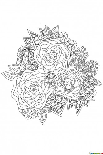Раскраска Арт-терапия Три розы