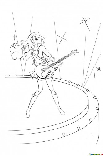 Барби поет и играет на гитаре