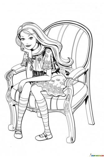 Задумчивая Barbie в кресле