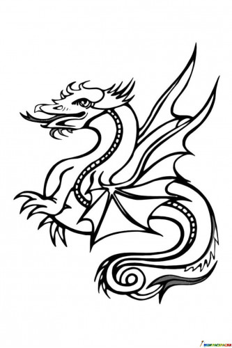 Раскраска Мифический дракон