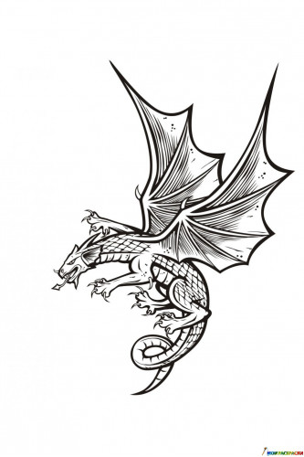 Раскраска Злой дракон