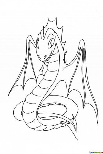 Раскраска Змеевидный дракон