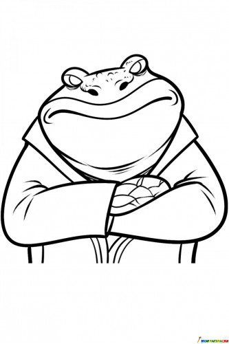 Раскраска Буфо - лягушка-бизнесмен