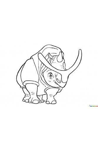 Раскраска Носорог из Ледникового периода