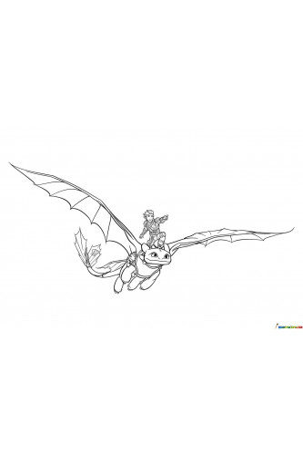 Раскраска Викинг Иккинг и дракон Беззубик