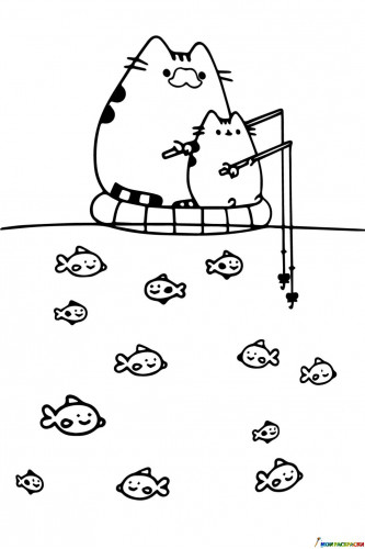 Кот Пушин на рыбалке
