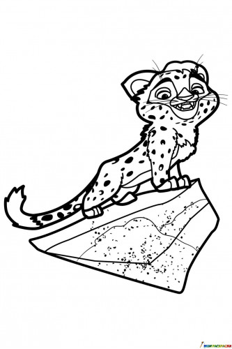 Раскраска Леопард Лео