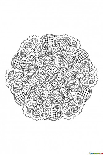 Раскраска Мандала Полевые цветы