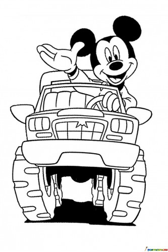 Микки Маус за рулём машины
